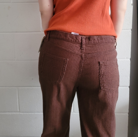 NWT French Dressing Brown High Waisted Striped Cords Flare - Picture 5 of 7